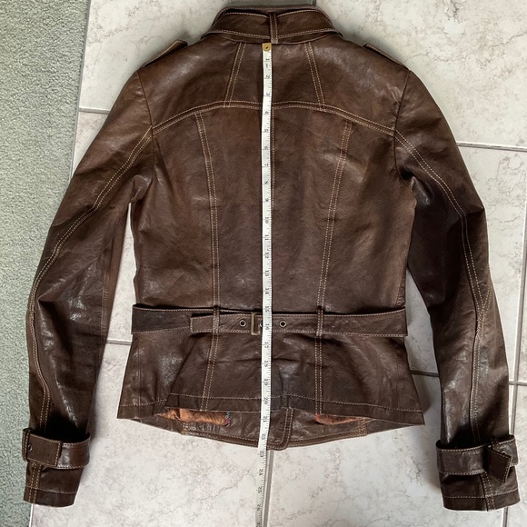 Danier Italian Leather Brown Biker Moto Jacket - Picture 16 of 16